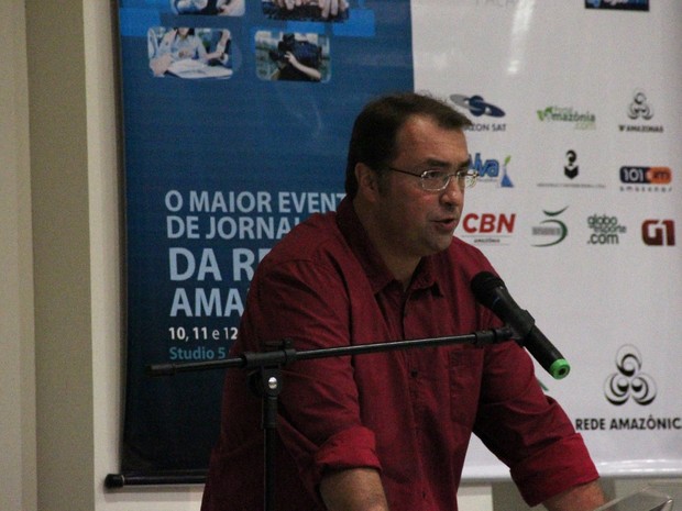 Carlos Eduardo Éboli foi o segundo a palestrar (Foto: Marcos Dantas/G1 AM)