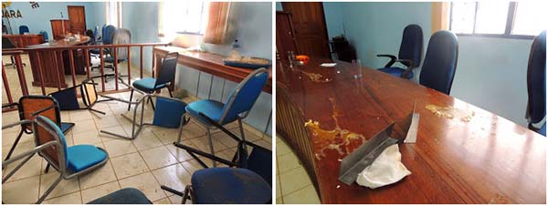 Cadeira-de-pernas-para-cima-vidros-de-portas-quebrado-ovos-disparados-nas-paredes-da-casa-de-leis