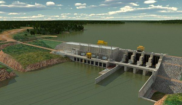 Imagem do projeto de como ficará a Usina Hidrelétrica Colíder, no rio Teles Pires