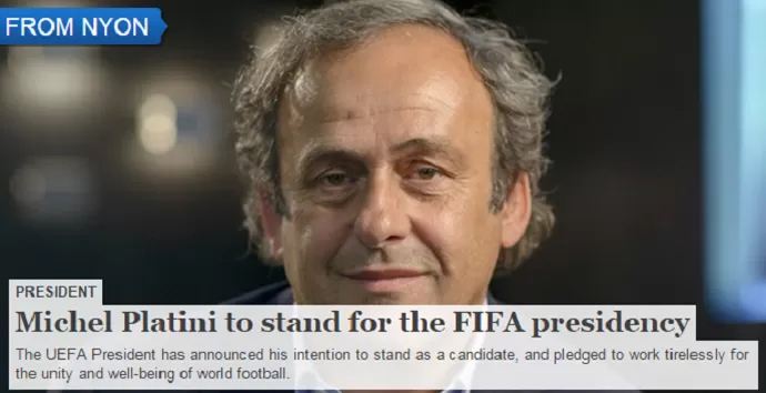 Uefa publica comunicado com anúncio de Platini (Foto: Reprodução/Uefa.com)