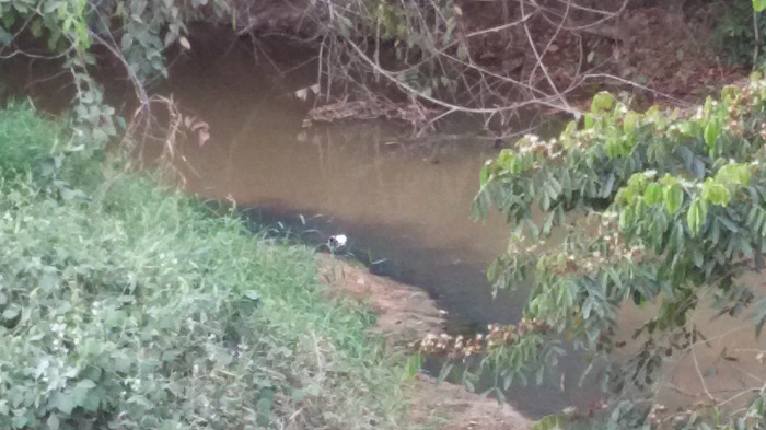 Agua escura- Esgoto caindo sem tratamento poluindo o córrego