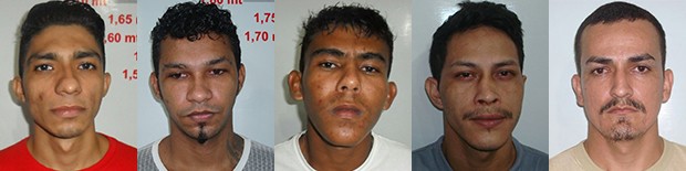 Luciano Silva dos Santos, Jeovane de Souza Costa, Ronei Pereira Guimarães, Roberto Costa da Conceição, José Hildebrand Arnaud Rodrigues (Foto: Divulgação/Susipe; Arte/G1)