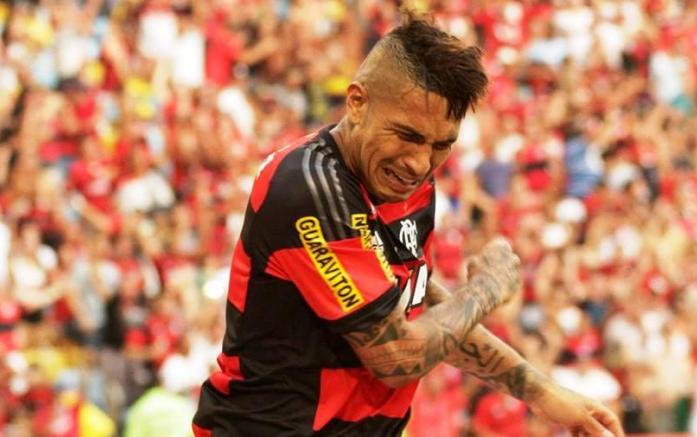 Guerrero chorou após marcar o segundo gol do Flamengo. Foto: Divulgação/Flamengo