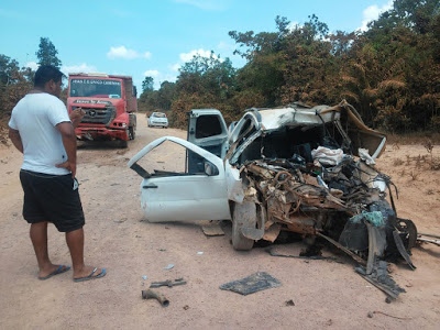 Acidente ocorreu em ramal no distrito do Mazagão Velho, em Mazagão (Foto: Divulgação/BPRE)