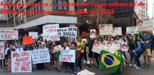 Grupos contra e a favor do impeachment de Dilma próximos ao prédio da ONU