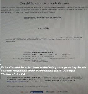 Certidão On Line do TSE.