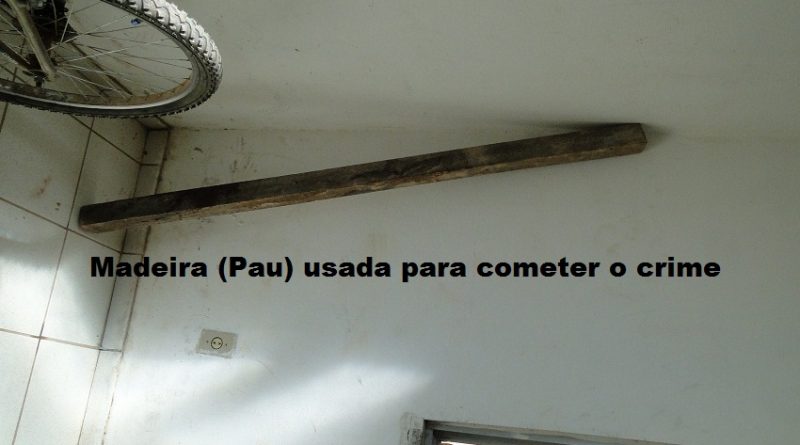 Madeira usada para cometer o crime (Foto Policia Civil)