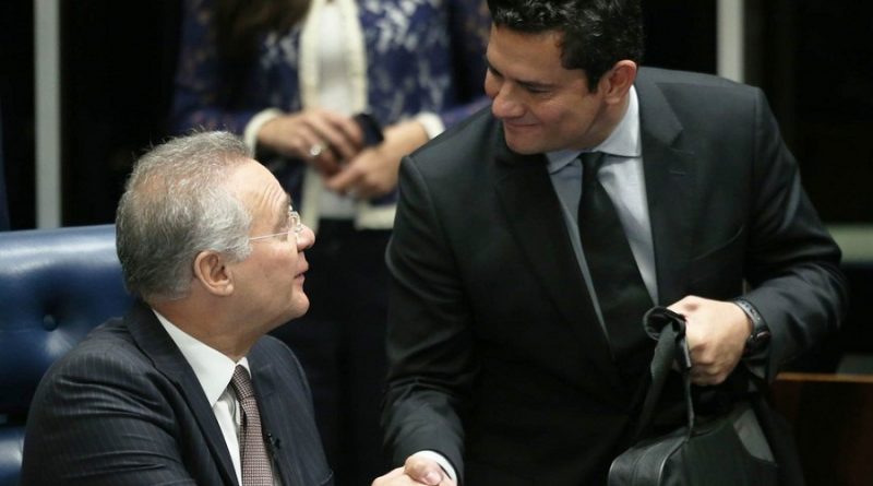 O presidente do Senado, Renan Calheiros (PMDB-AL), durante audiência com o juiz federal Sérgio Moro nesta quinta-feira (Foto: Dida Sampaio/Estadão Conteúdo)