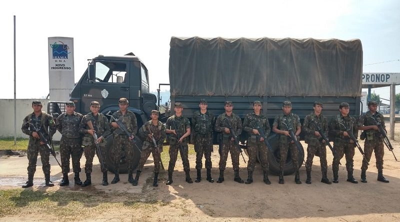 Exercito Chega em Novo Progresso para combate a focos de incêndio