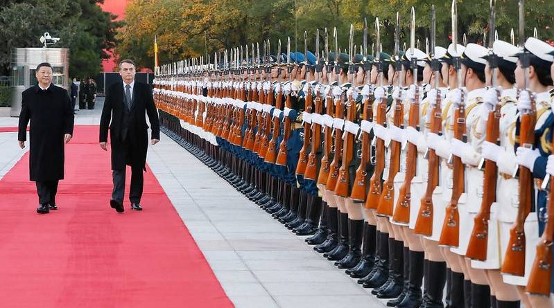 (Pequim - China, 25/10/2019) Presidente da República, Jair Bolsonaro, acompanhado do Senhor Xi Jinping, Presidente da República Popular da China, passam em revista as tropas.rFoto: Isac Nóbrega/PR