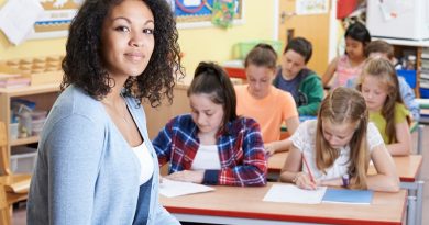 Portrait Of Teacher In Class With Pupils