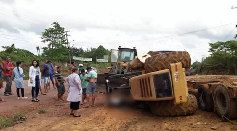 homem morre apos maquina pesada cair em cima