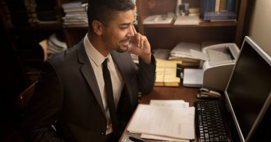 successful modern lawyer in office