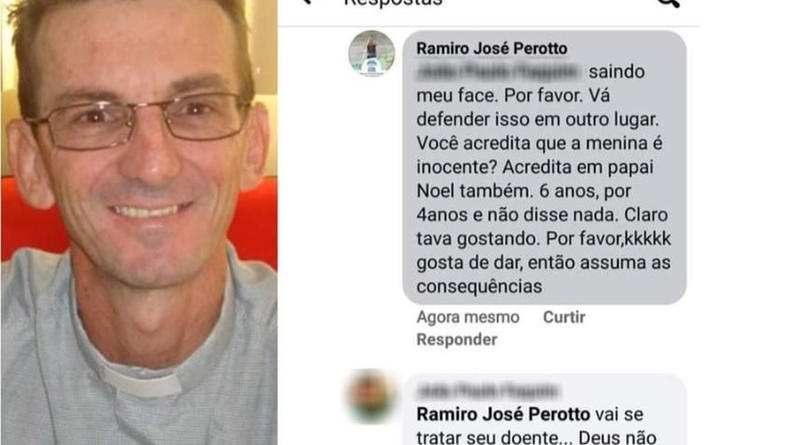 Mensagens postadas pelo padre no Facebook (Foto:Reprodução Facebook)