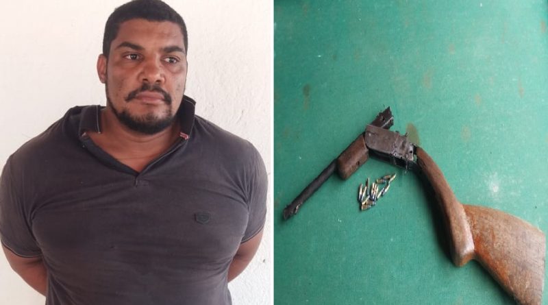 Lucinei Gabriel da Silva, de 33 anos, foi preso ele é suspeito de participar do homicídio de Jackson Fernandes Guimarães, de 27 anos, e da tentativa de homicídio de Marcio Minas Silva Borges de 39 anos no distrito de Moraes Almeida município de Itaituba.