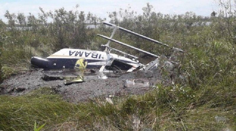 Helicóptero usado no combate a incêndios caiu no Pantanal — Foto: Ciopaer/Divulgação