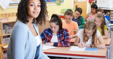 Portrait Of Teacher In Class With Pupils