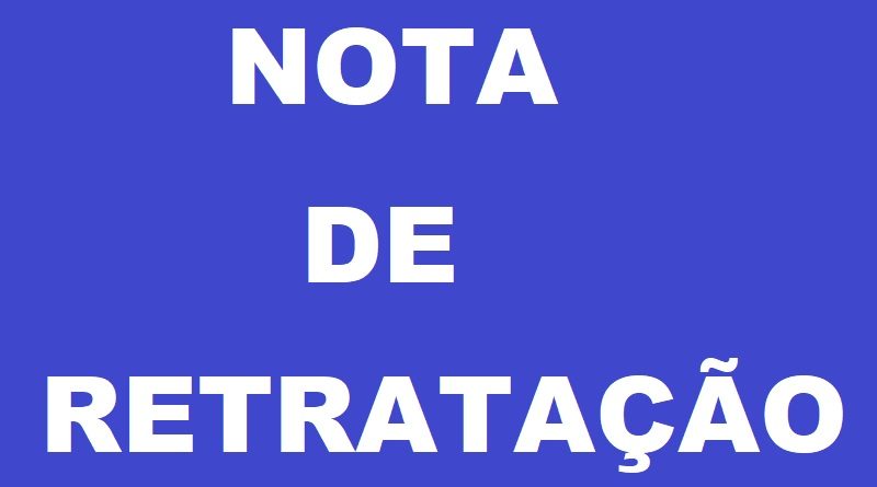 NOTA RETRATAÇÃO