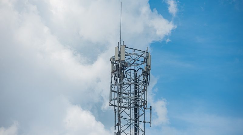 Amazing beautiful sky with clouds - With antenna