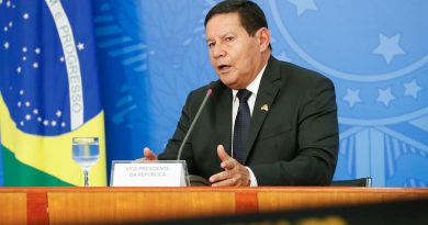 O vice-presidente da república, General Hamilton Mourão, durante entrevista coletiva à imprensa no Palácio do Planalto