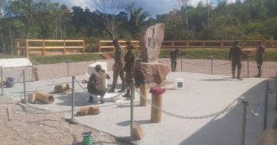 O Jornal Folha do Progresso, esteve na tarde deste sábado 17 de julho de 2021 no local, encontrou homens do Exercito Brasileiro  trabalhando na restauração. (Foto:Jornal Folha do Progresso)