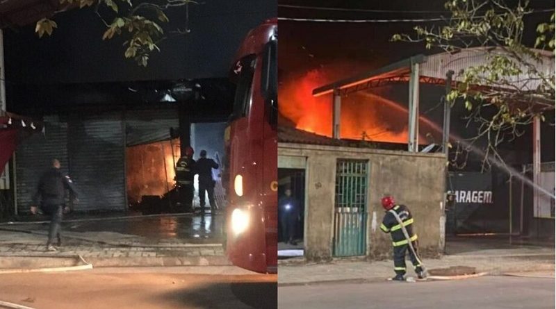 Incêndio atingiu estabelecimento comercial na madrugada desta sexta-feira (30). (Foto: Reprodução)