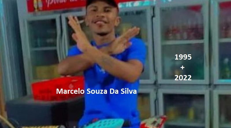 Marcelo Souza Da Silva, de 27 anos, foi atingido com tiro no peito e morreu no local. (foto: Reprodução tv progresso ao vivo.)