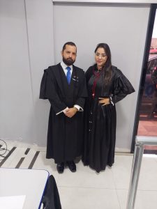 Advogados de Maria Aucelin, ora acusada - Dra. Rafaela Cristina Sbardelotto Venâncio e Dr. Bruno Hintz