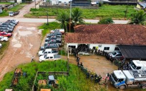 Imagem panorâmica da base fixa do   (IBAMA) para as forças de segurança e de órgãos ambientais em Novo Progresso