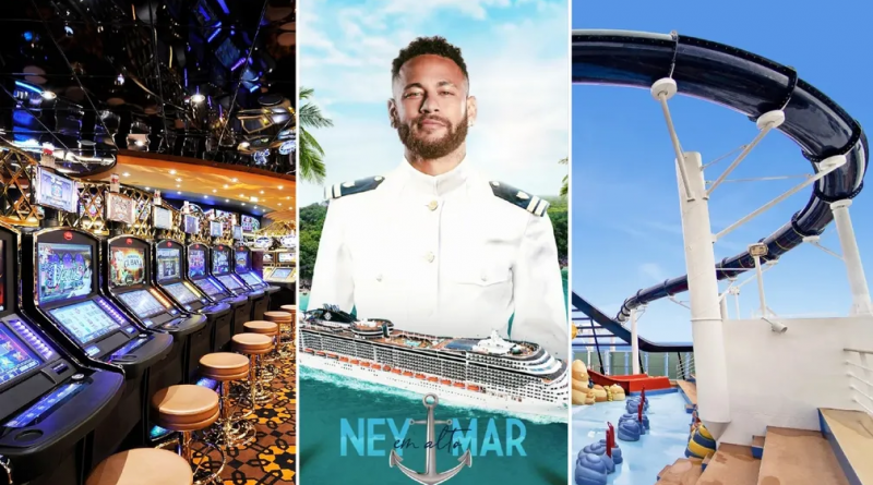 Cruzeiro do Neymar terá cassino e tobogã gigante em alto mar — Foto: Divulgação