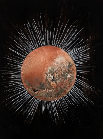 Uma esfera com raios em volta que representa ‘a respiração’ da Amazônia foi a arte criada por Mary Mattingly. Uma esfera com raios em volta retrata a respiração da arte amazônica Mary Mattingly / Breath (2023)