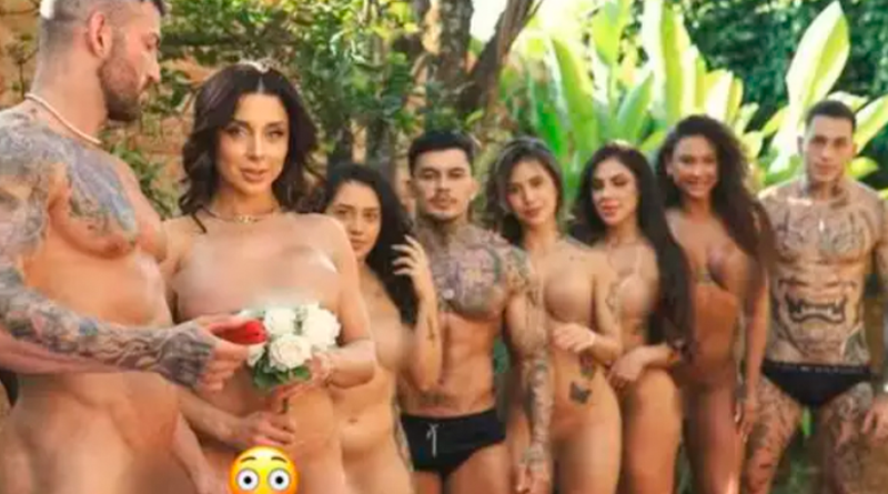 Luiza Marcato e Máximo García se casam pelados — Foto: Divulgação e Instagram