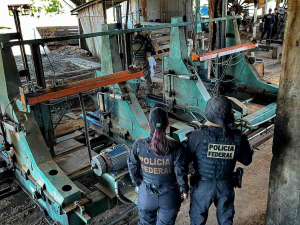 Os equipamentos são avaliados em cerca de R$ 2 milhões. Também foram apreendidos cerca de 140 metros cúbicos de madeira avaliado em R$ 70 mil | Foto: Divulgação/Polícia Federal