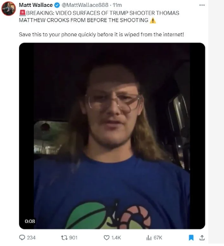 Trump é baleado em comício por jovem de 20 anos, posteriormente morto pelo Serviço Secreto | Foto Reprodução