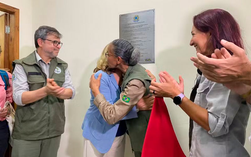 Inauguração da nova sede do ICMbio em Santarém — Foto: Kamila Andrade/g1