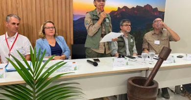 Marina Silvia durante o discurso de inauguração em Santarém — Foto: Kamila Andrade/g1