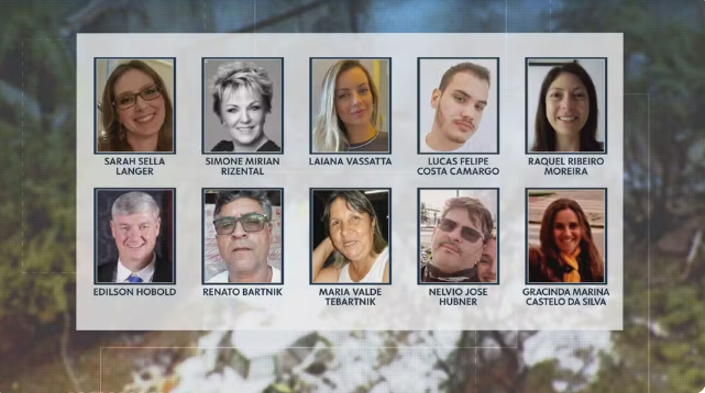 Montagem mostra fotos de ocupantes do avião que caiu em Vinhedo — Foto: Reprodução/TV Globo