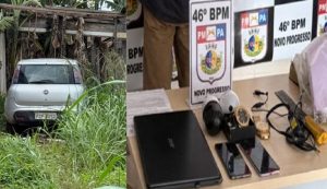 Veículos e objetos recuperados pela Policia Militar (Foto: Divulgação)