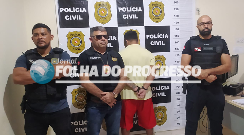 momento da prisão de Jerferson em Novo Progresso pela Policia Civil (Foto:Divulgação/PC)