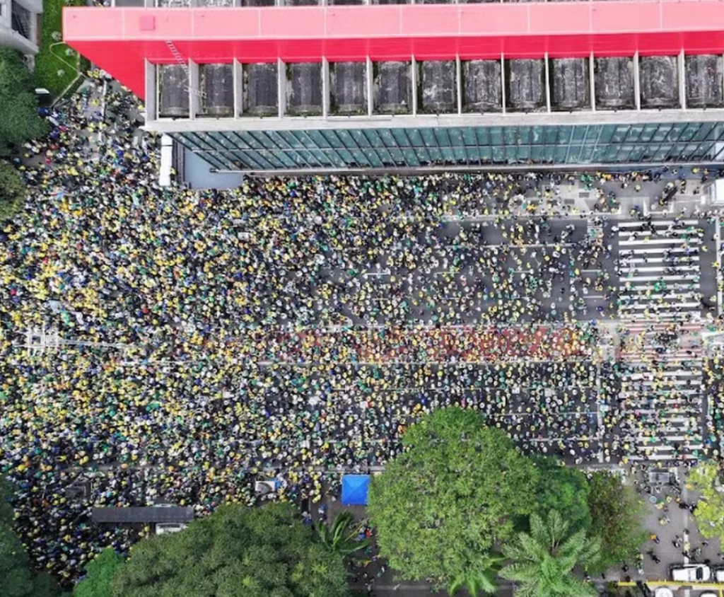 Foto usada na contagem de pessoas no ato na Paulista pró-anistia — Foto: Reprodução/Monitor do Debate Político no Meio Digital & More in Common