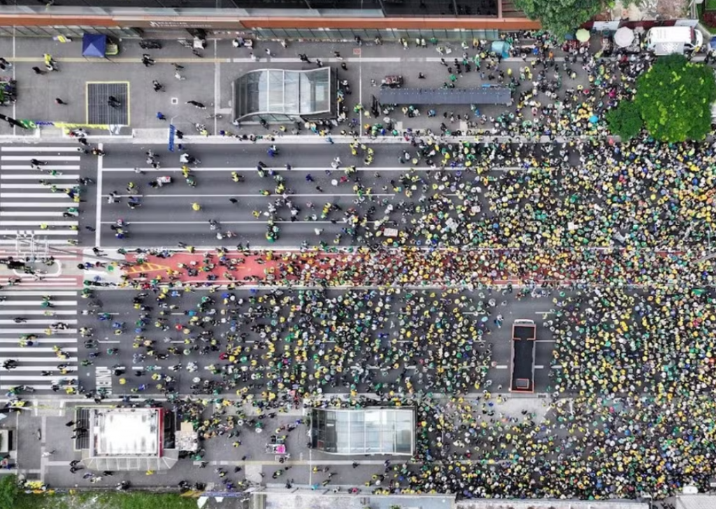 Foto usada na contagem de pessoas no ato na Paulista pró-anistia — Foto: Reprodução/Monitor do Debate Político no Meio Digital & More in Common