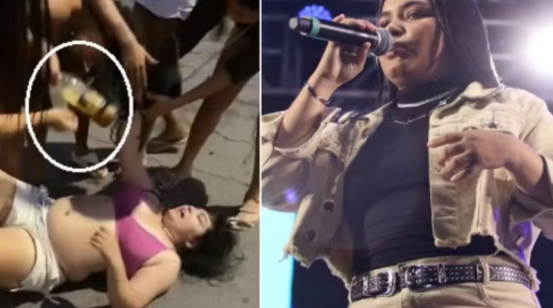 Cantora é agredida e tem testa cortada por golpe de gargalo de garrafa no Crato — Foto_ Reprodução (1)