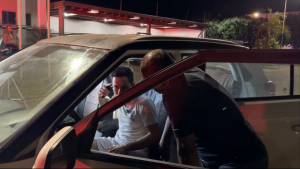 O médico e namorado da vítima Bruno Felisberto do Nascimento Tomiello  de 29 anos participa da simulação do crime  realizada pela Politec Foto- Reprodução (1)