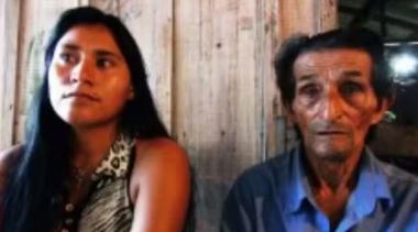 Katyana Xipaya e o avô, Miguel Xipaya. — Foto: Arquivo pessoal