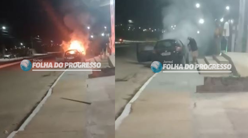 carro pega fogo