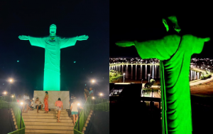 Cristo Redentor no Lago Municipal de Novo Progresso | Foto: Reprodução/Redes Sociais