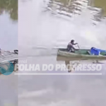 Furto de cadeiras de praia é registrado por câmeras de segurança no Rio Jamanxim, em Novo Progresso