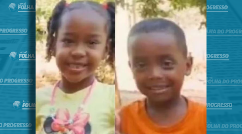 Os irmãos Ágata Isabelle, de cinco anos, e Allan Michael, de quatro, desapareceram por volta das 15h de domingo (4). — Foto: Divulgação/Redes sociais