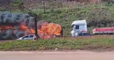 Onibus em chamas- Jornal Folha do Progresso