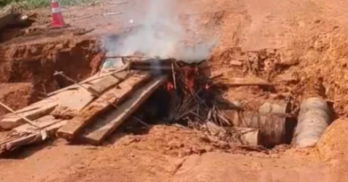 Ponte incendiada Jacareacanga-ITB-Jornal Folha do Progresso